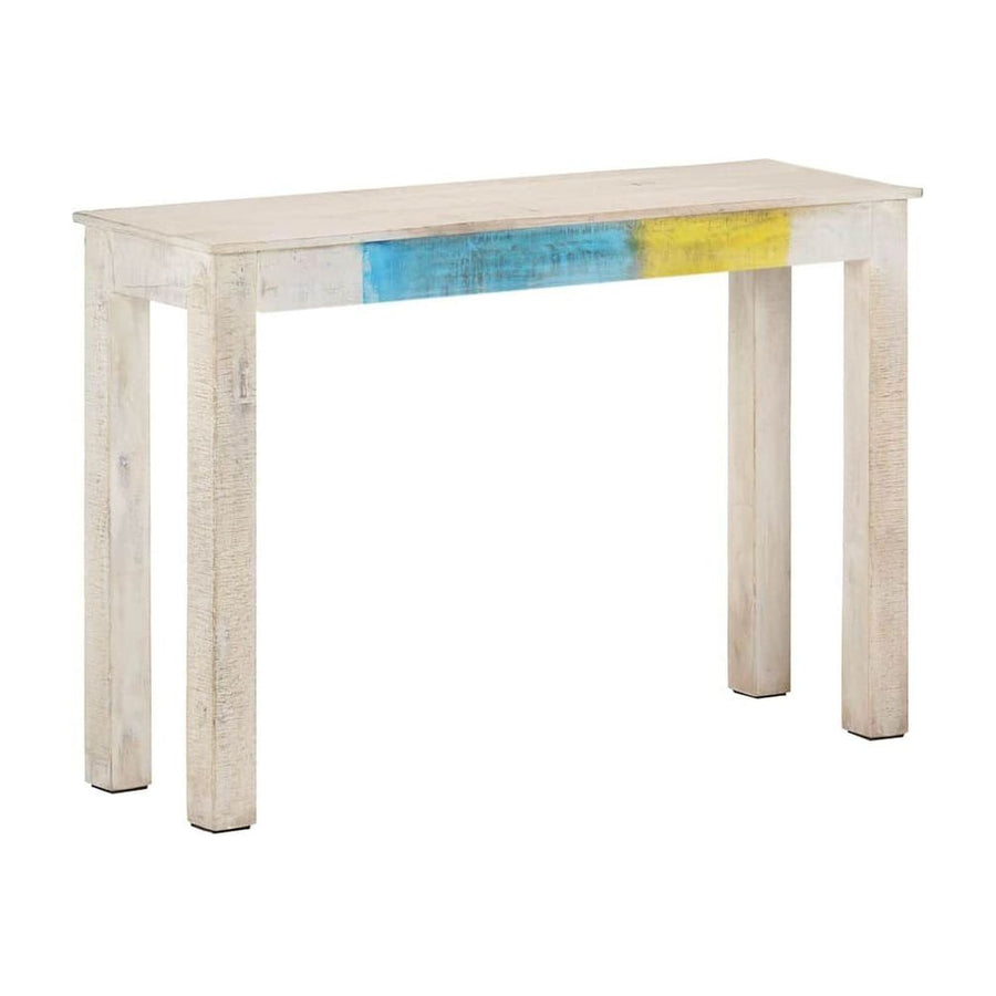 Console Table White Rough Mango Wood