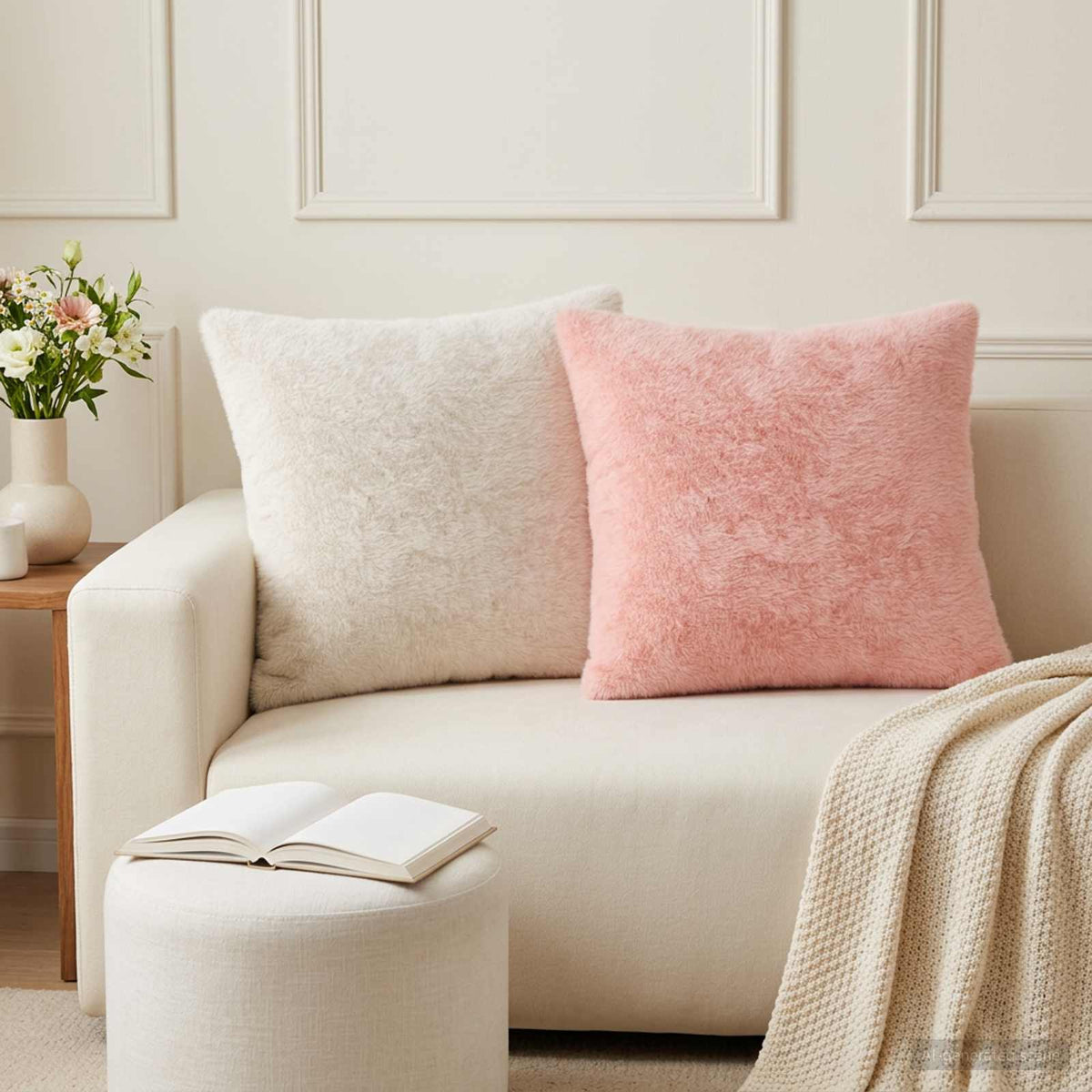 Cushion Cover HEERLEN Faux Rabbit Fur
