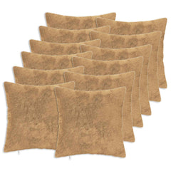 Cushion Cover 12 pcs HEERLEN Taupe Faux Rabbit Fur