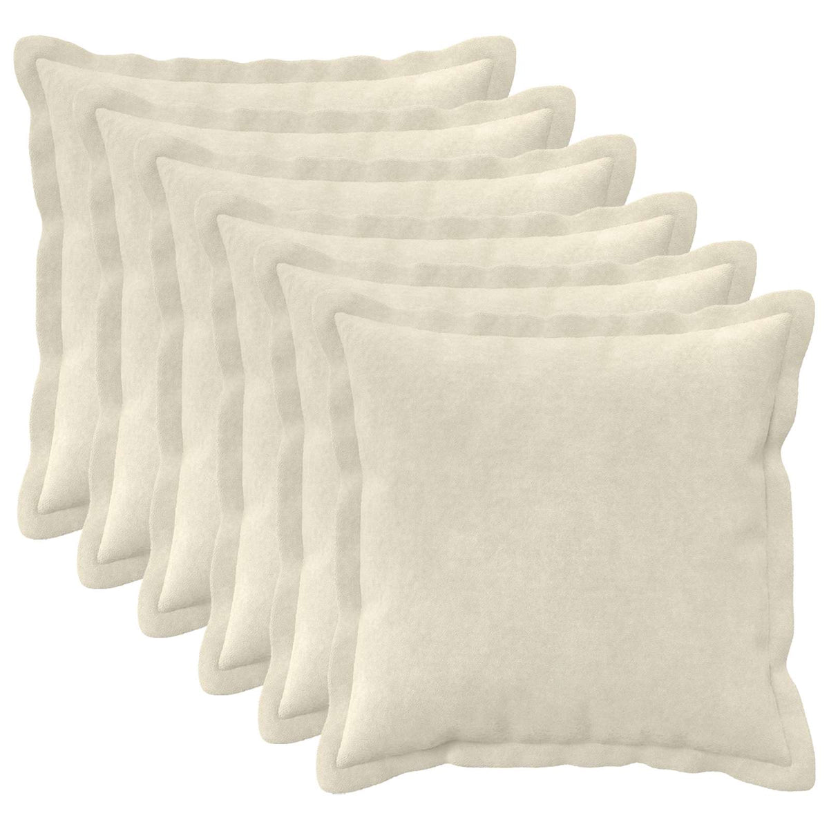 Cushion Cover 6 pcs HOUTEN Cream Microfiber Fleece