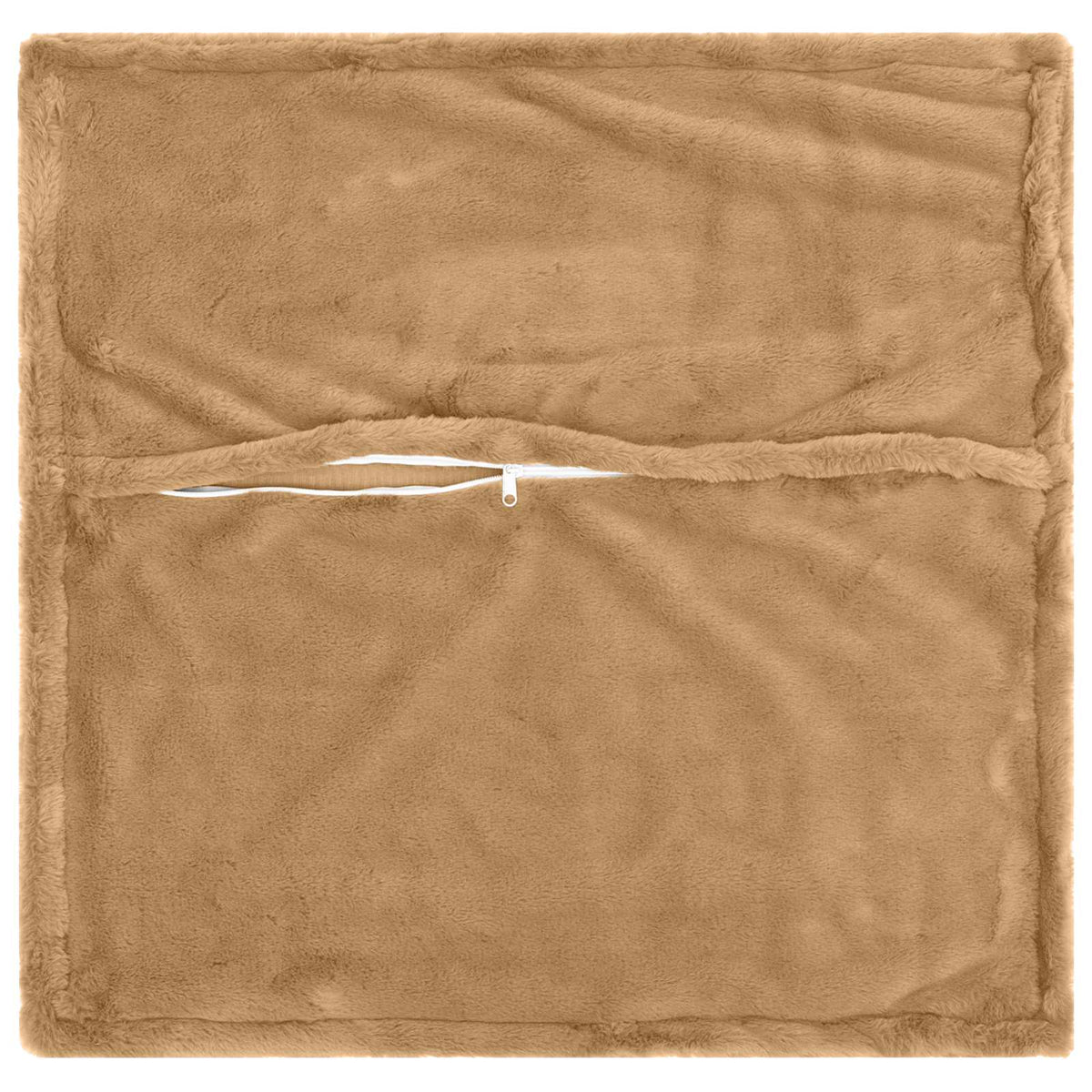 Cushion Cover HOUTEN Taupe Faux Rabbit Fur