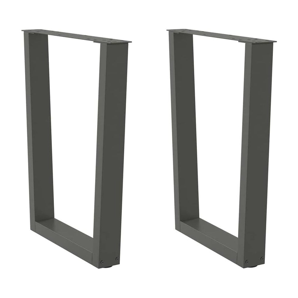 Dining Table Legs V-Shape 2 pcs Anthracite Steel