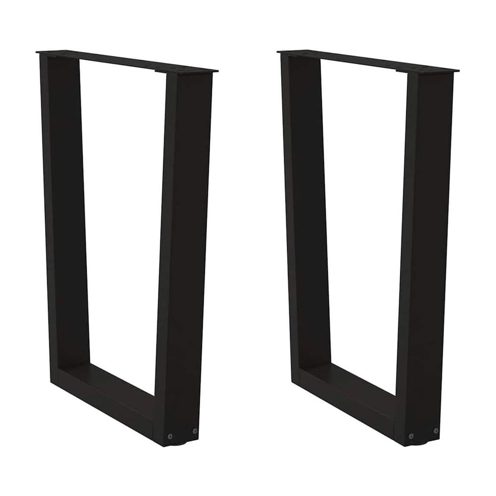 Dining Table Legs V-Shape 2 pcs Black Steel