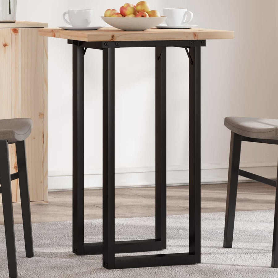 Dining Table O-Frame Solid Wood Pine and Steel