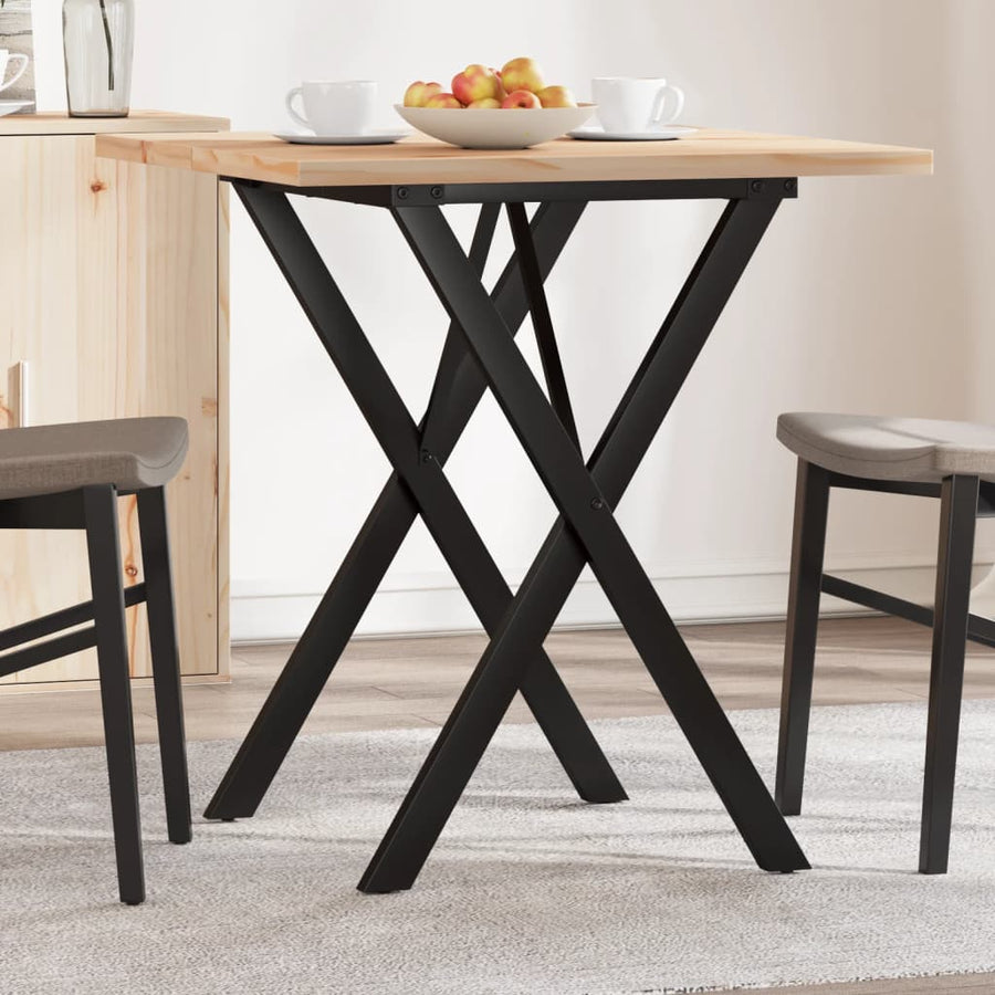 Dining Table X-Frame Solid Wood Pine and Steel