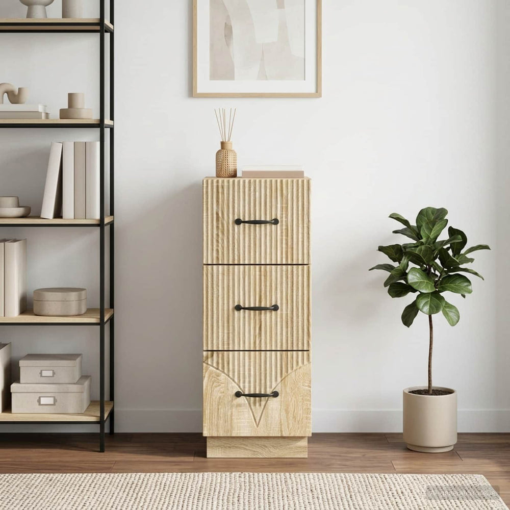 Drawer Cabinet Engineered Wood Sonoma Oak