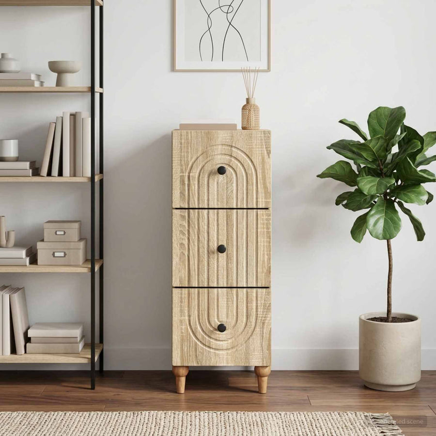 Drawer Cabinet Engineered Wood Sonoma Oak