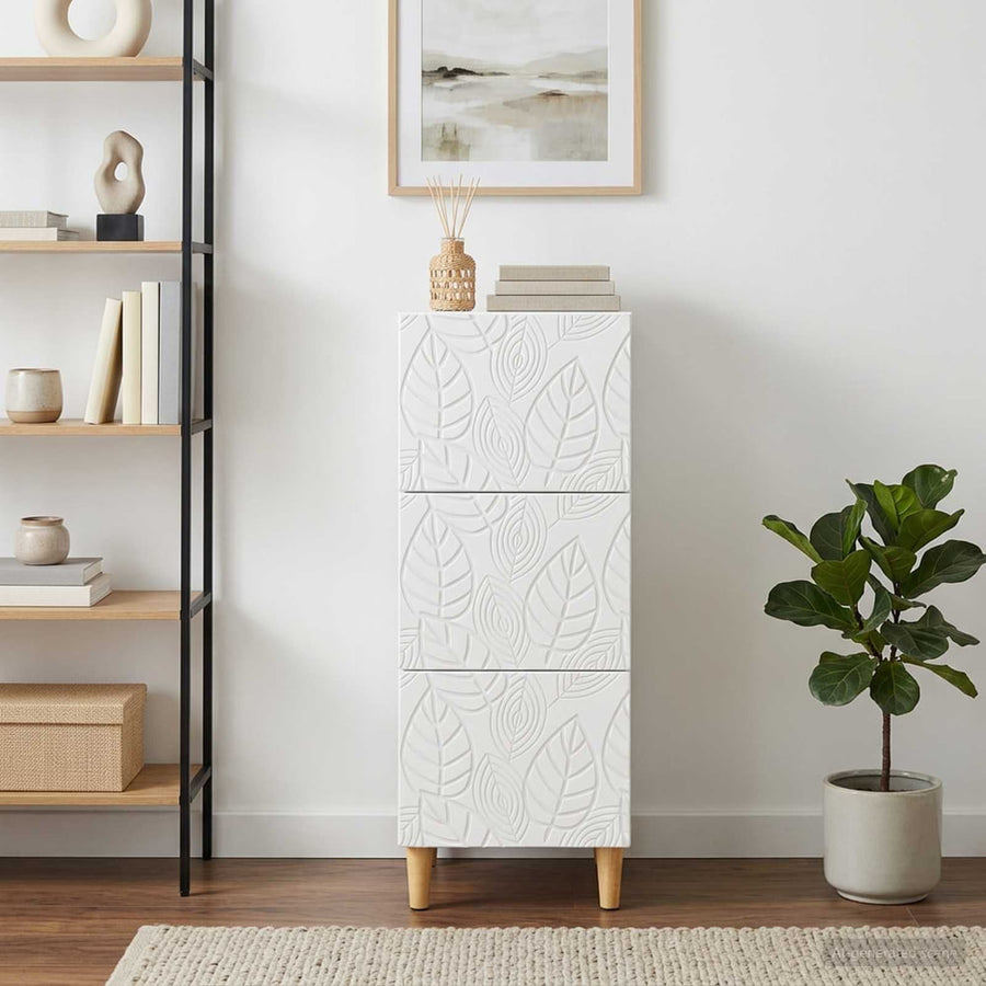 Drawer Cabinet Engineered Wood White