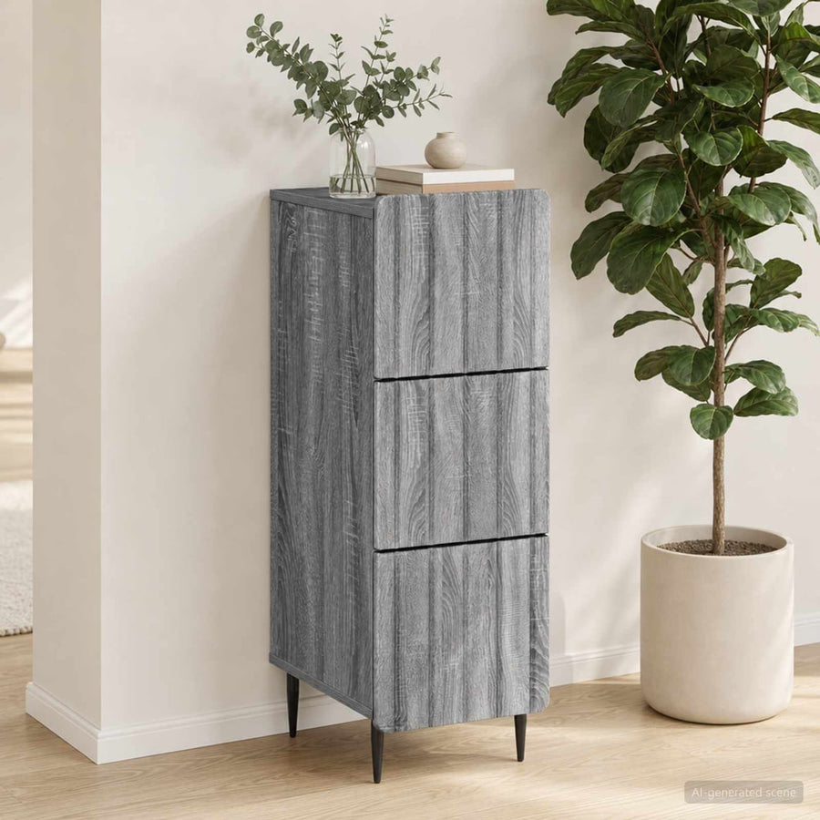 Drawer Cabinet Engineered Wood Grey Sonoma