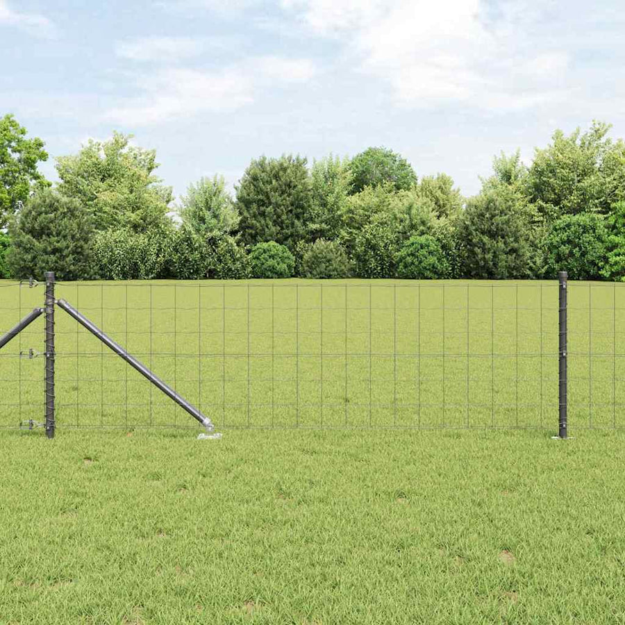 Euro Fence with Spikes PVC-Coated Steel Grey Mesh
