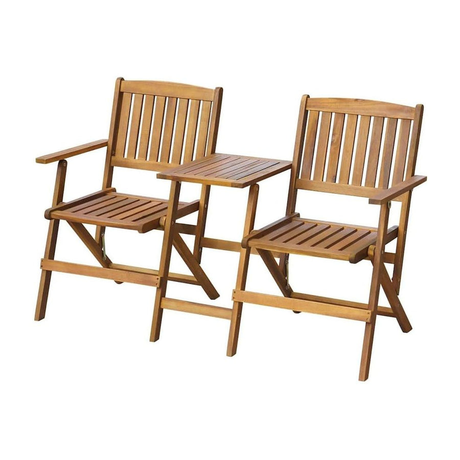 Folding Garden Bench with Tea Table 140 cm Solid Acacia Wood