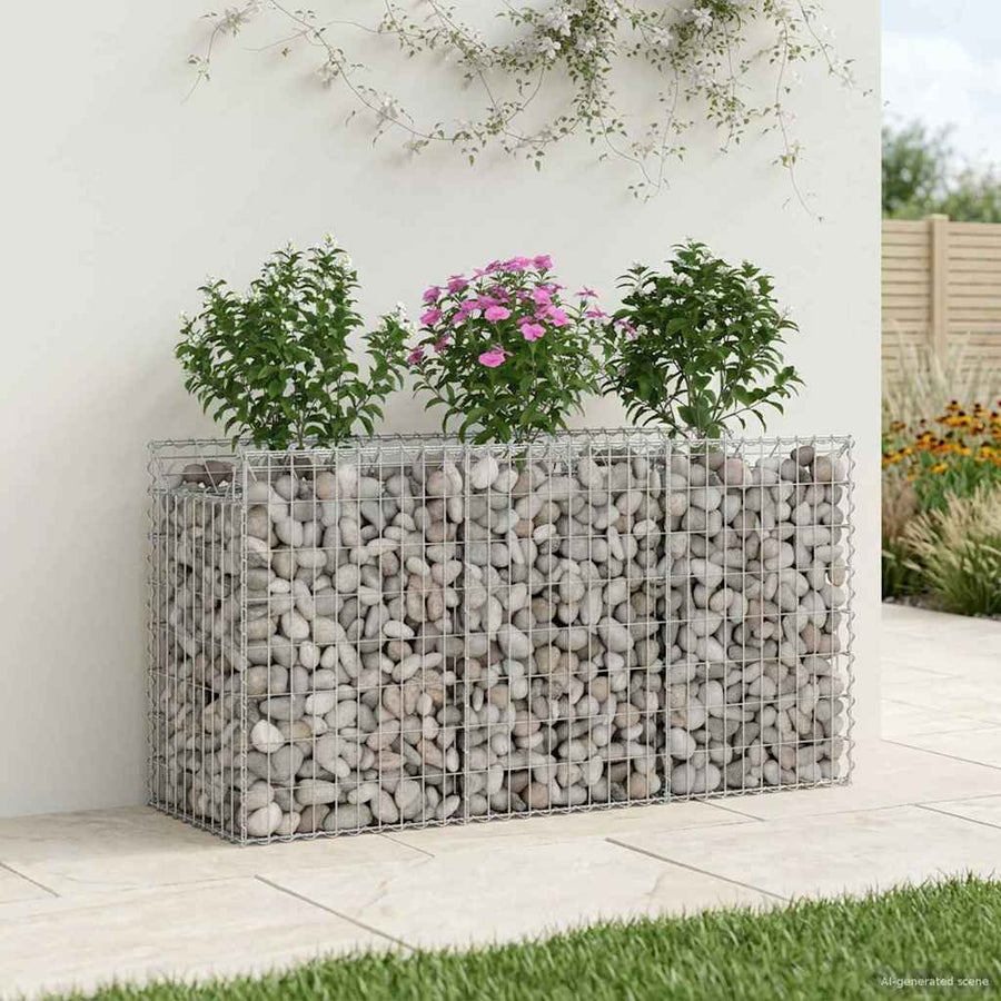 Gabion Raised Bed Galvanised Steel Silver