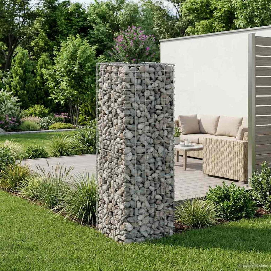 Gabion Raised Bed Galvanised Steel Silver