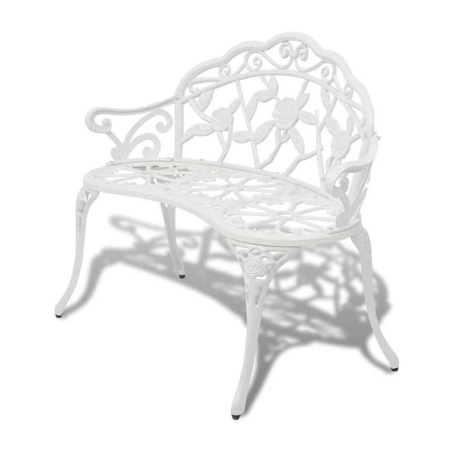 Garden Bench 100 cm Cast Aluminium White