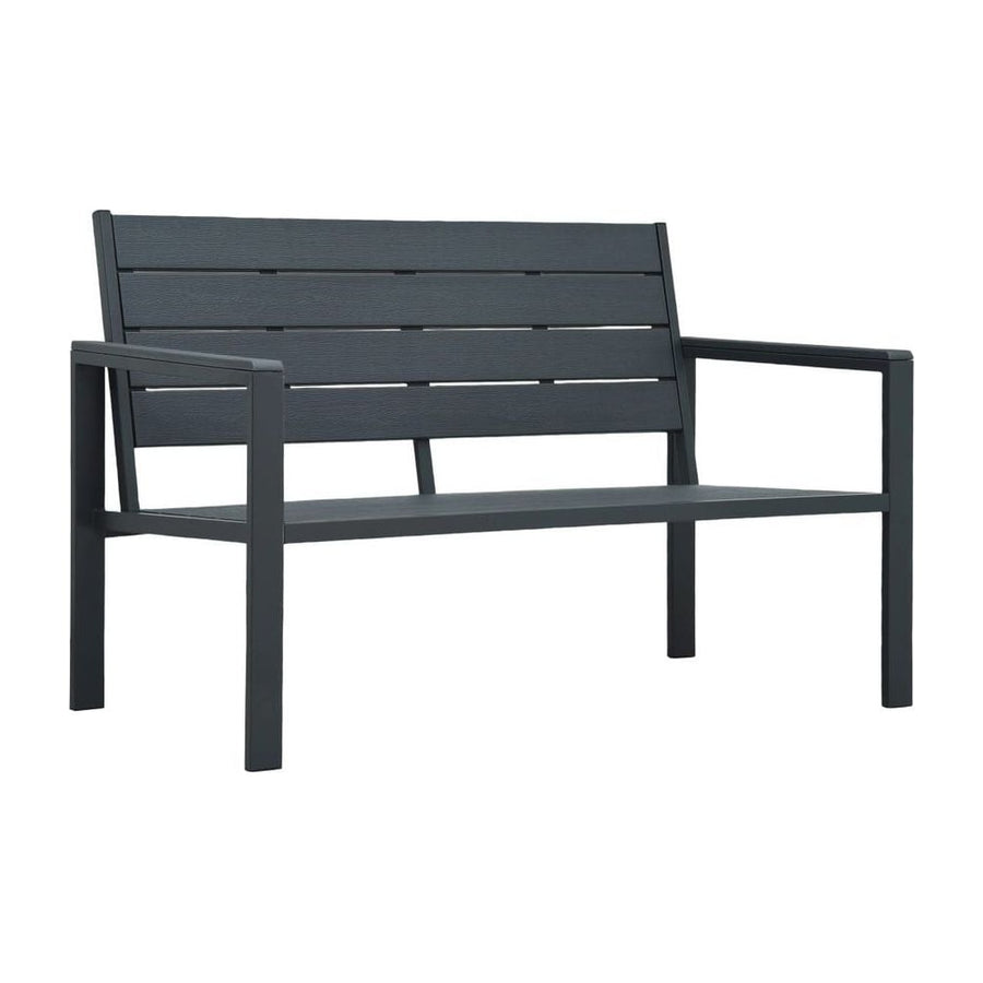 Garden Bench 120 cm HDPE Grey Wood Look