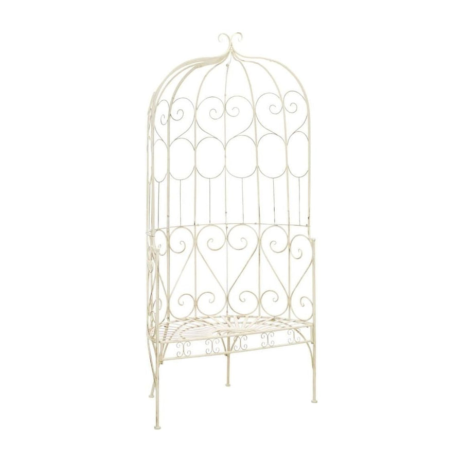 Garden Bench 95 cm Iron Antique White