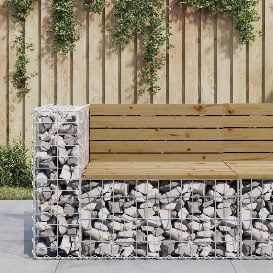 Garden Bench Gabion Design Impregnated Wood Pine