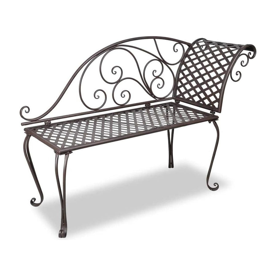 Garden Chaise Lounge 128 cm Steel Antique Brown
