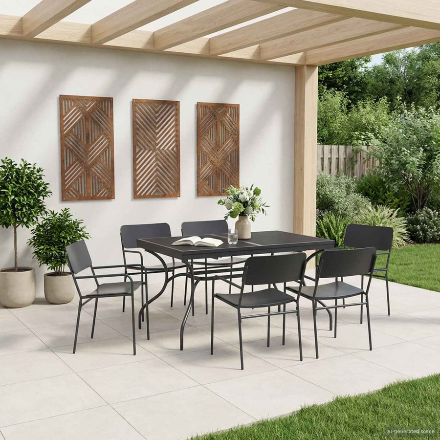 Garden Dining Set 7 pcs Anthracite