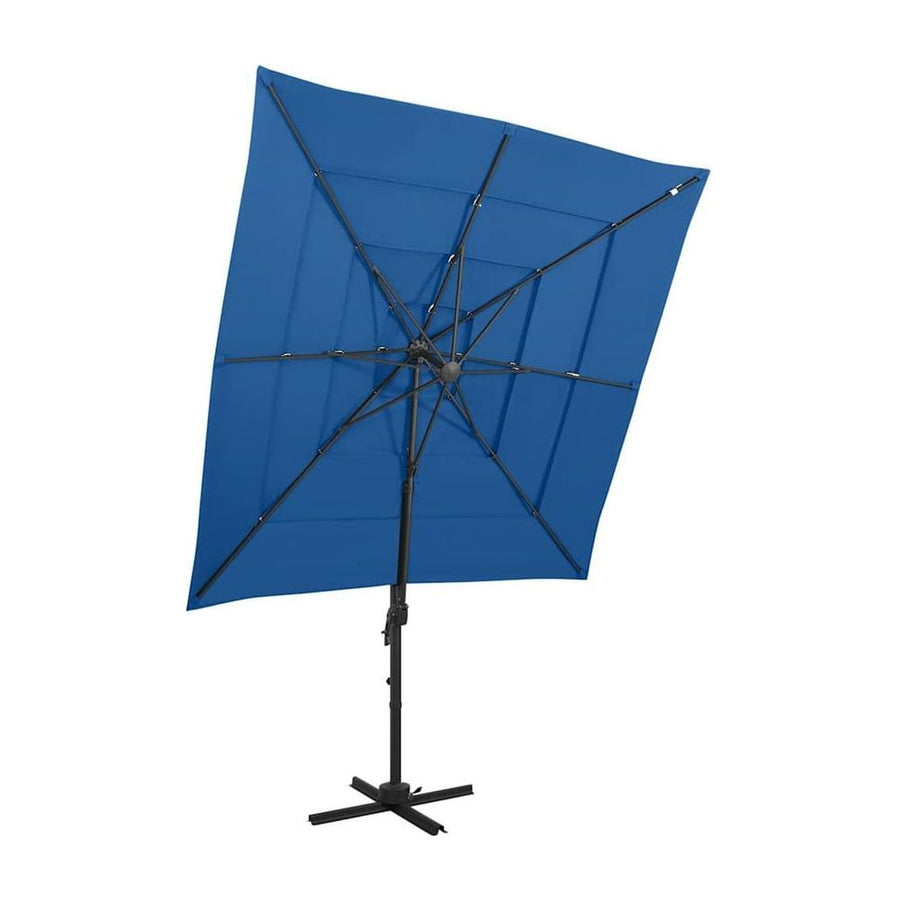 4-Tier Garden Parasol with Aluminium Pole Azure Blue