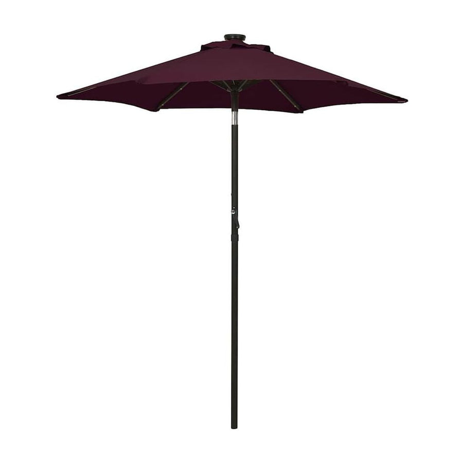 Garden Parasol with LED Lights Bordeaux Red Aluminium