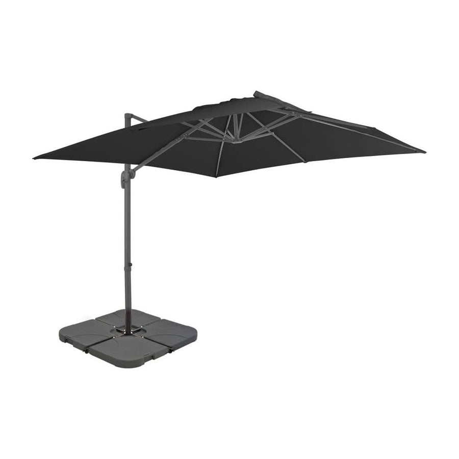 Garden Parasol with Portable Base Anthracite