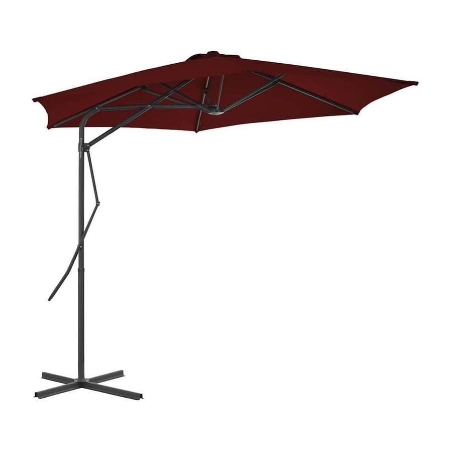 Garden Parasol with Steel Pole Bordeaux Red