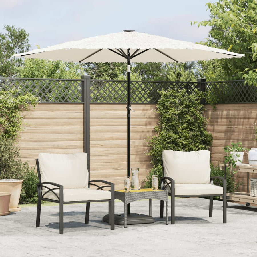 Garden Parasol with Steel Pole White