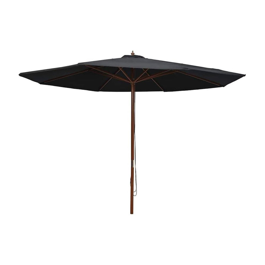 Outdoor Parasol with Wooden Pole 350 cm Black