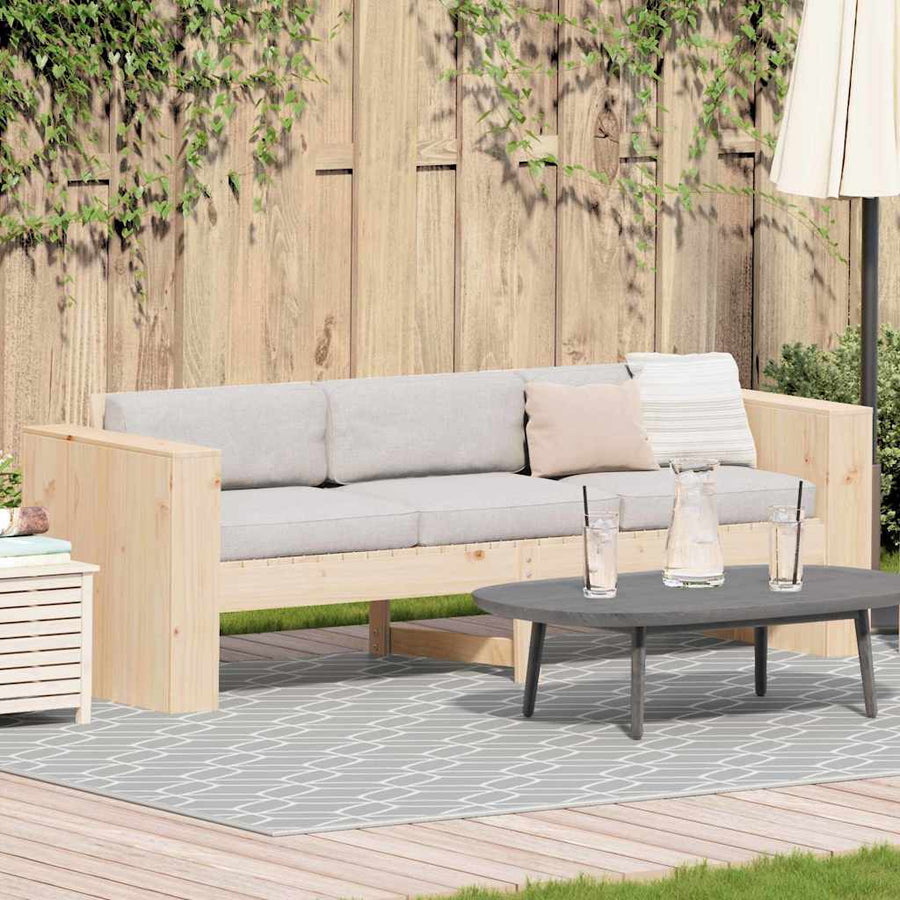 Garden Sofa Natural Solid Pine Wood