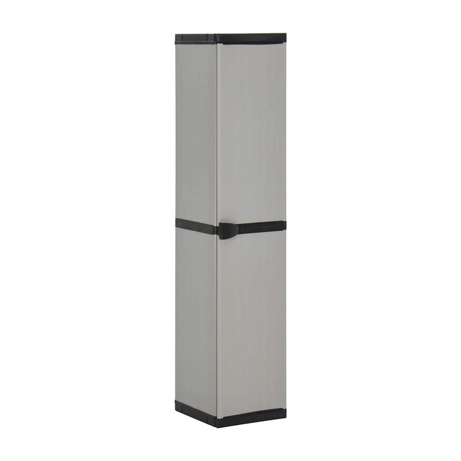 Garden Storage Cabinet with 3 Shelves Grey & Black