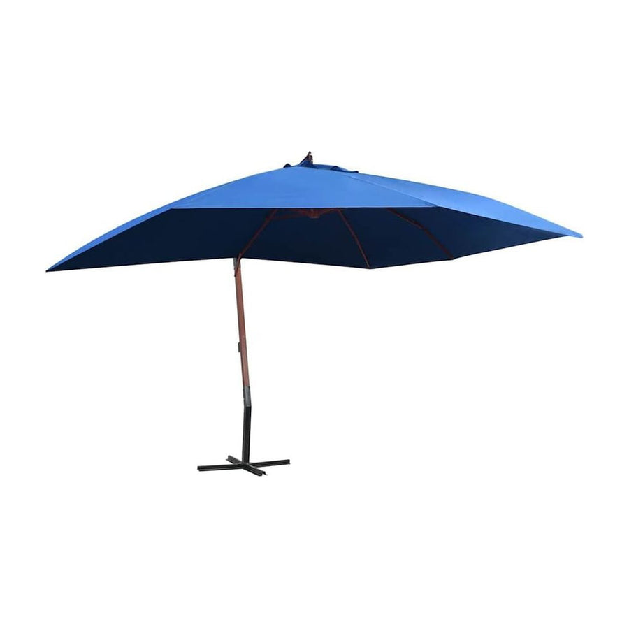 Hanging Parasol with Wooden Pole Blue