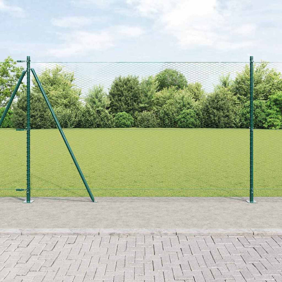 Hexagonal Fence with Concrete Base PVC-Coated Steel