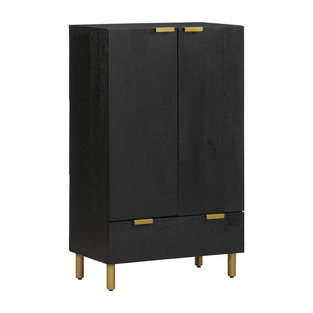 Highboard Black Engineered Wood