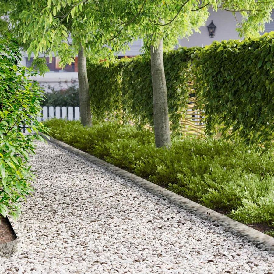 Lawn Edging 20 pcs Steel Silver