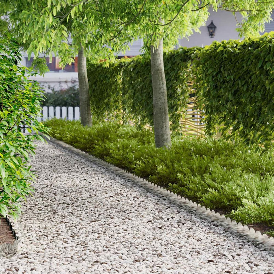 Lawn Edging 20 pcs Steel Silver