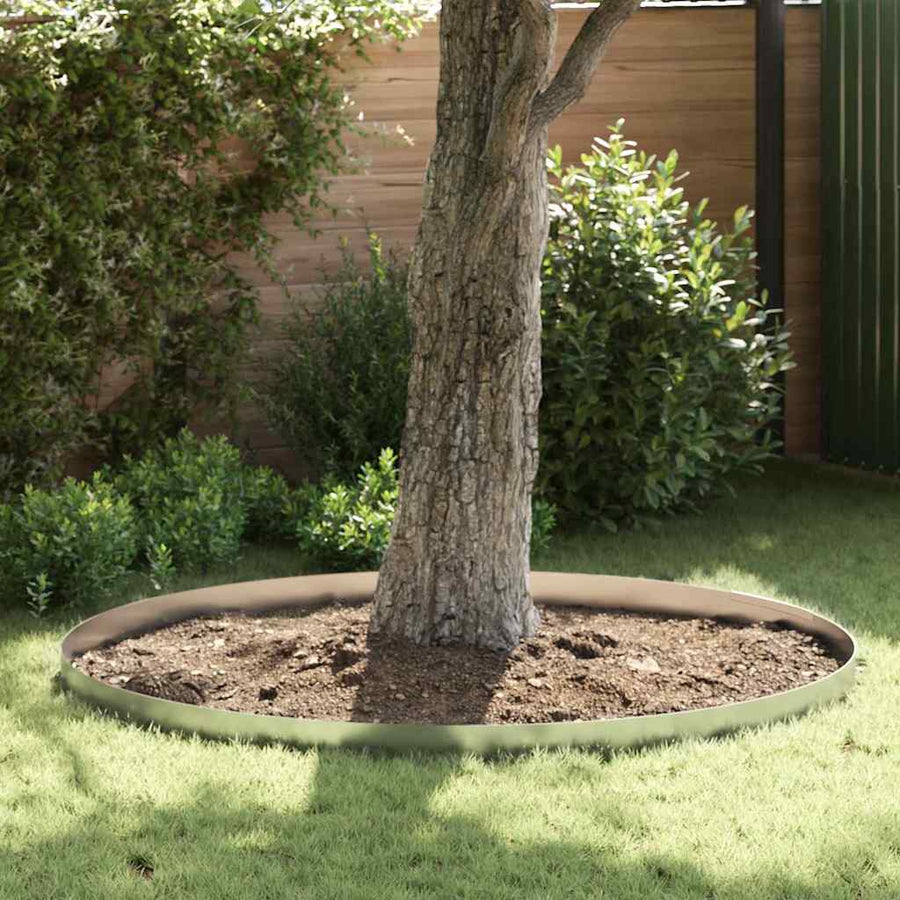 Lawn Edging 4 pcs Galvanised Steel Silver