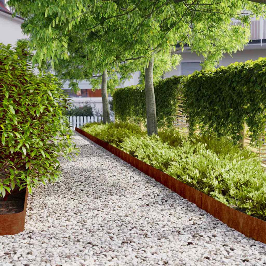 Lawn Edgings 10 pcs Flexible Corten Steel