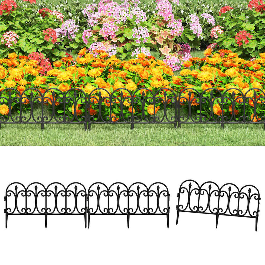Lawn Edgings 17 pcs Black 10 m PP