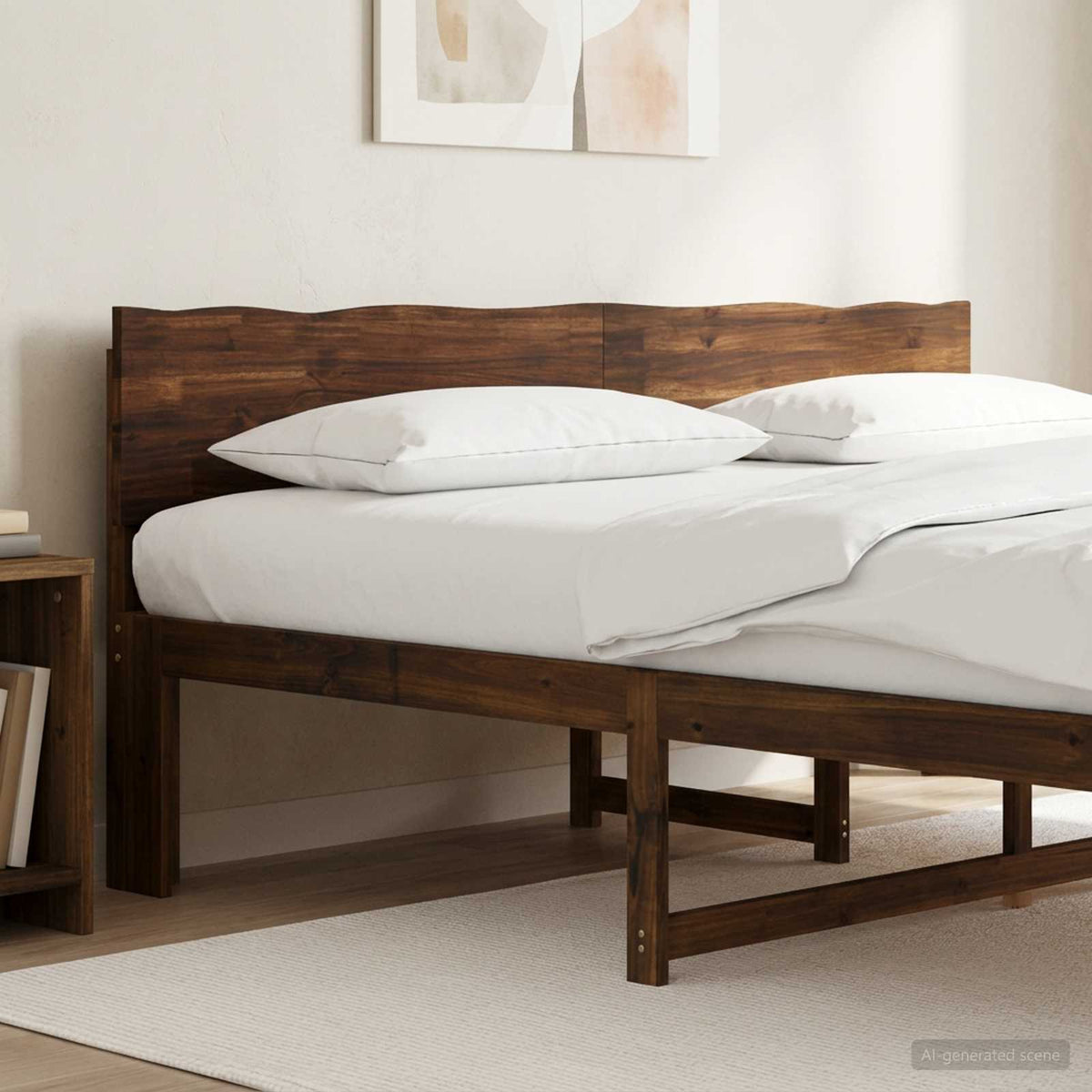 vidaXL Live Edge Headboard ROSTOCK Dark Brown 180 cm Solid Acacia Wood 1
