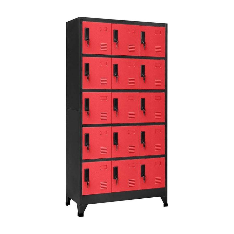 Locker Cabinet Anthracite and Red