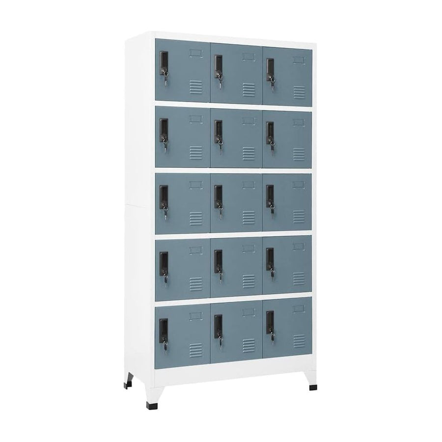 Locker Cabinet Light Grey and Dark Grey
