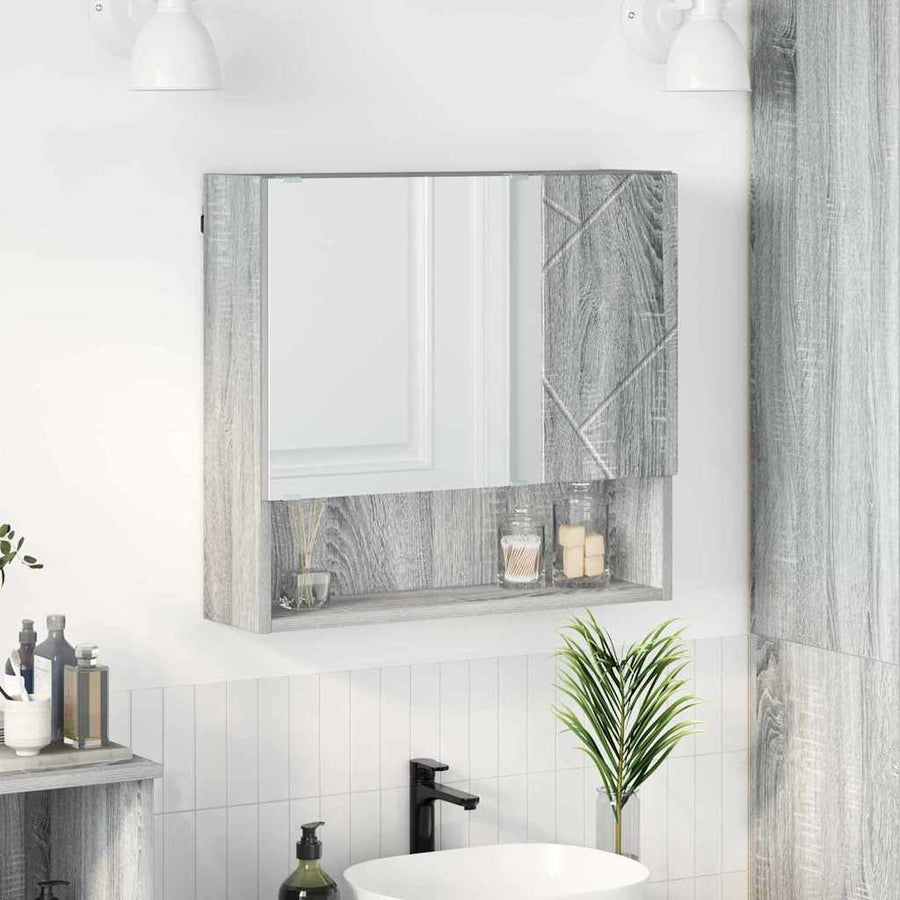 Mirror Cabinet Grey Sonoma Engineered Wood