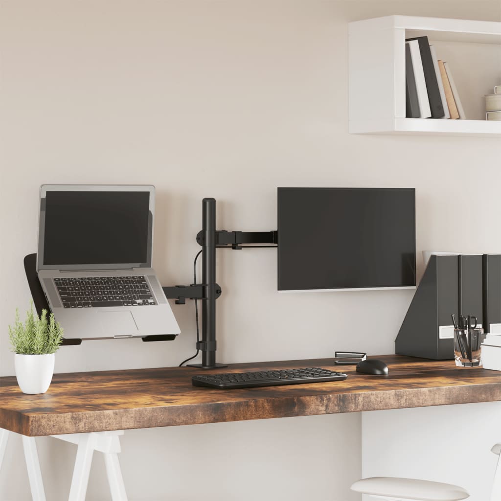 vidaXL Monitor Mount Black Steel VESA 75/100 mm 1