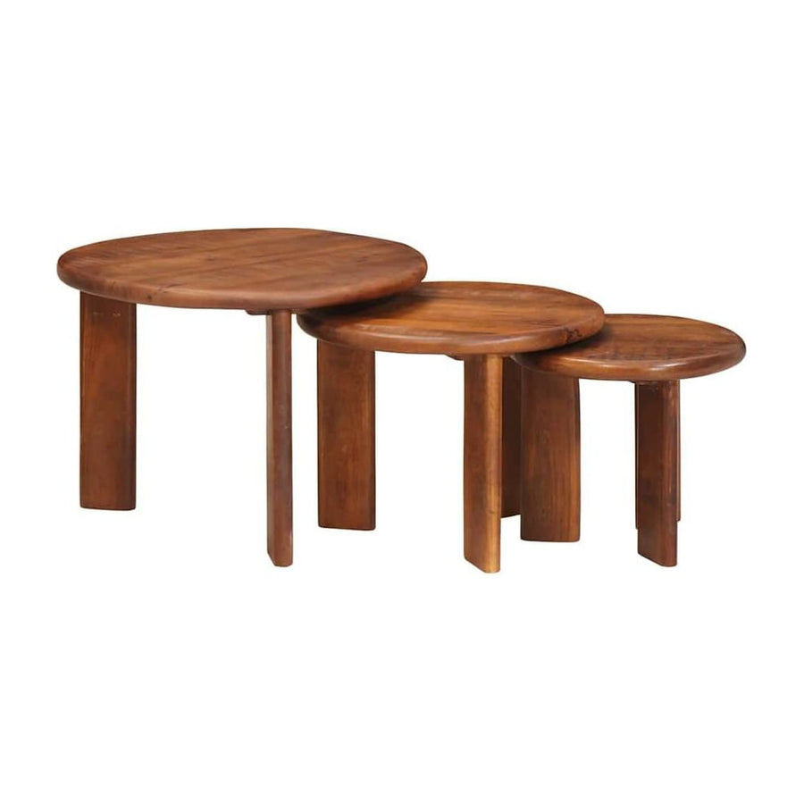 Nesting Coffee Tables 3 pcs Honey Brown