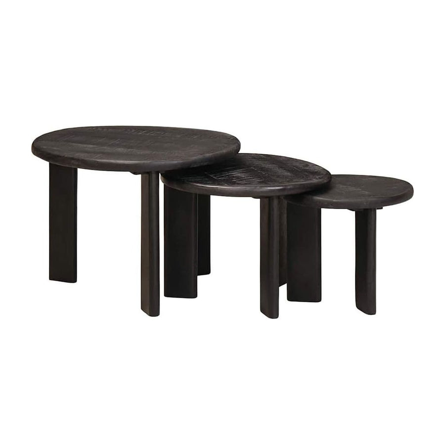 Nesting Coffee Tables 3 pcs White Solid Mango Wood