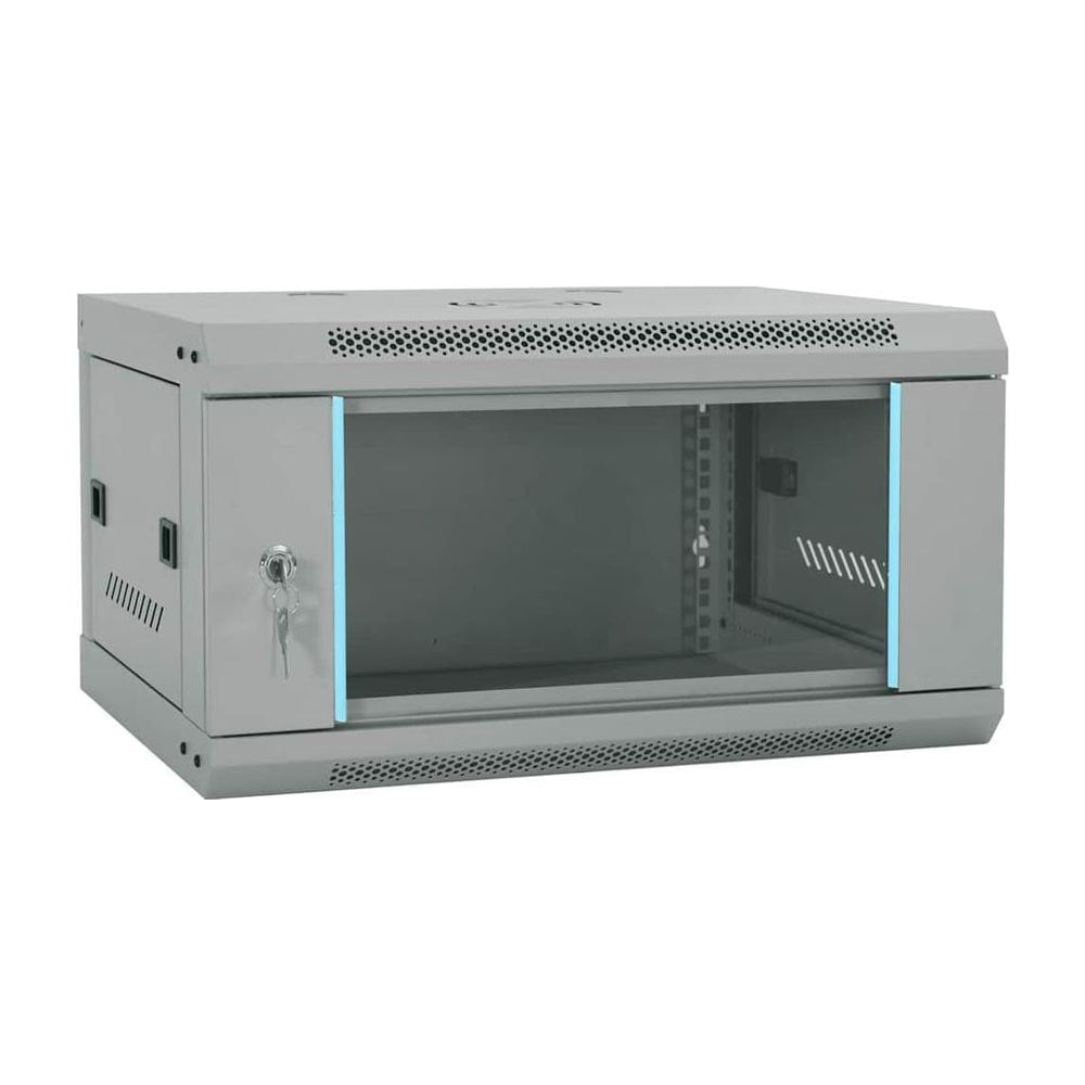 Network Cabinet with Storage Grey Steel