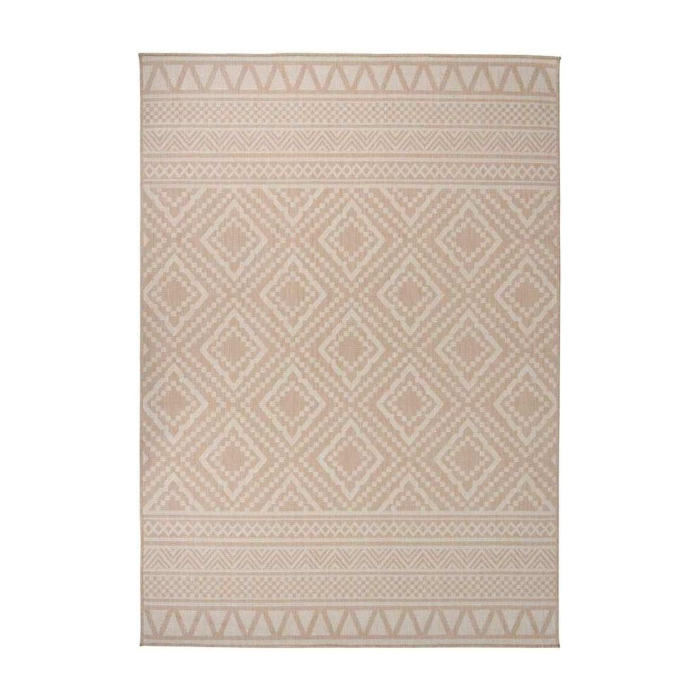 Outdoor Flatweave Rug Brown Stripes