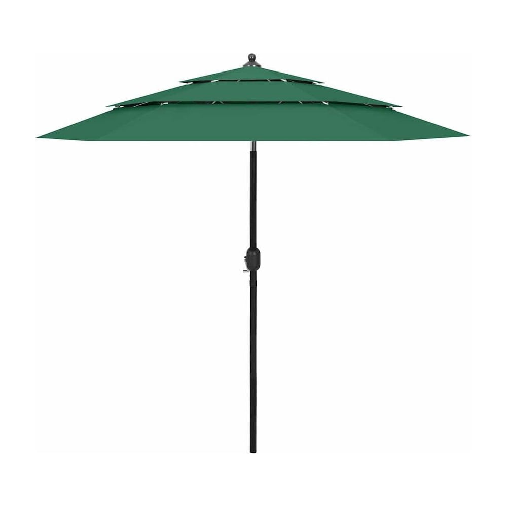 3-Tier Garden Parasol with Aluminium Pole Green 2,5 m
