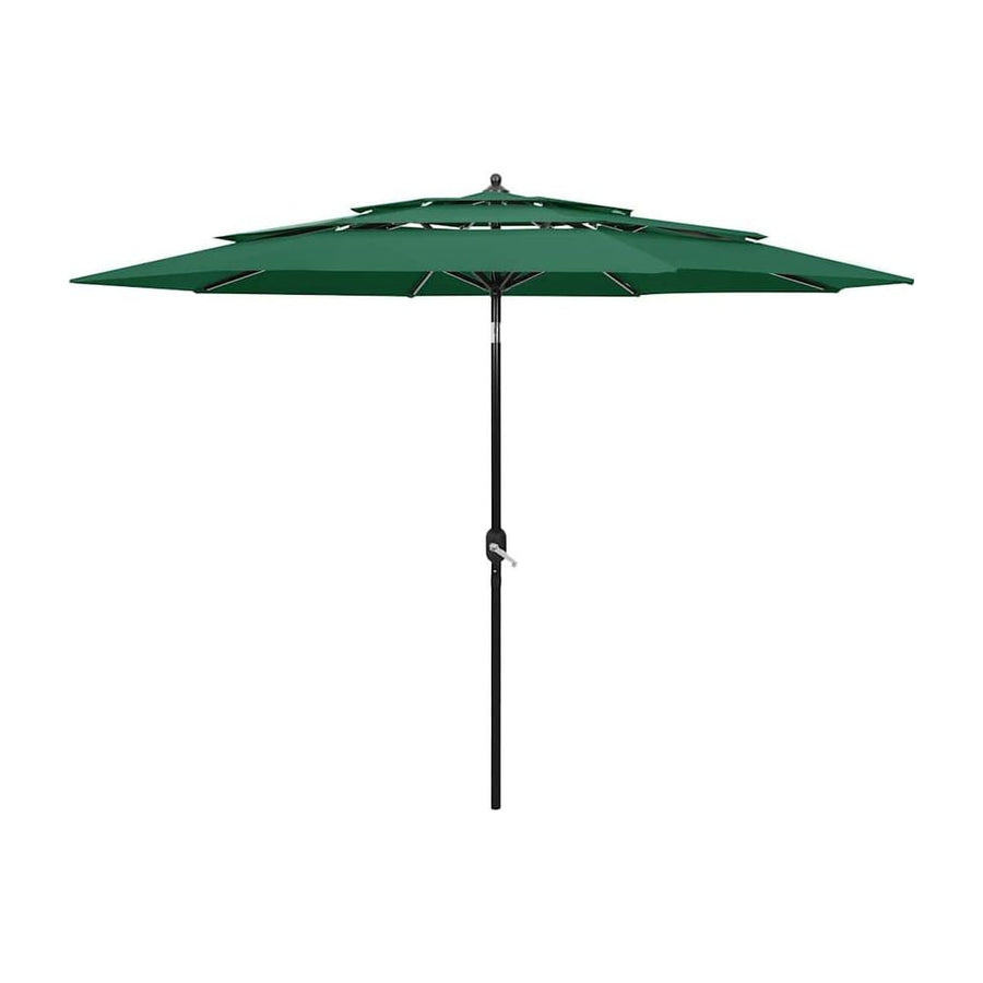 3-Tier Garden Parasol with Aluminium Pole Green 3 m